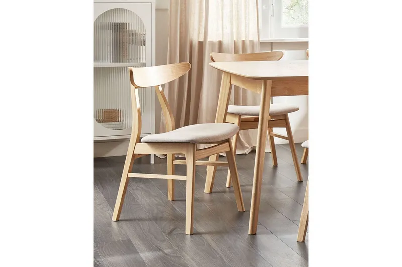 Matsalsstol Lynn set om 2 Ljus Trä-Beige - Ljus Trä-Beige - Möbler - Matplats - Matstol & köksstol