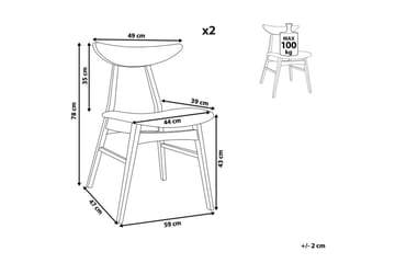 Matsalsstol Lynn set om 2 Ljus Trä-Beige - Ljus Trä-Beige - Möbler - Matplats - Matstol & köksstol