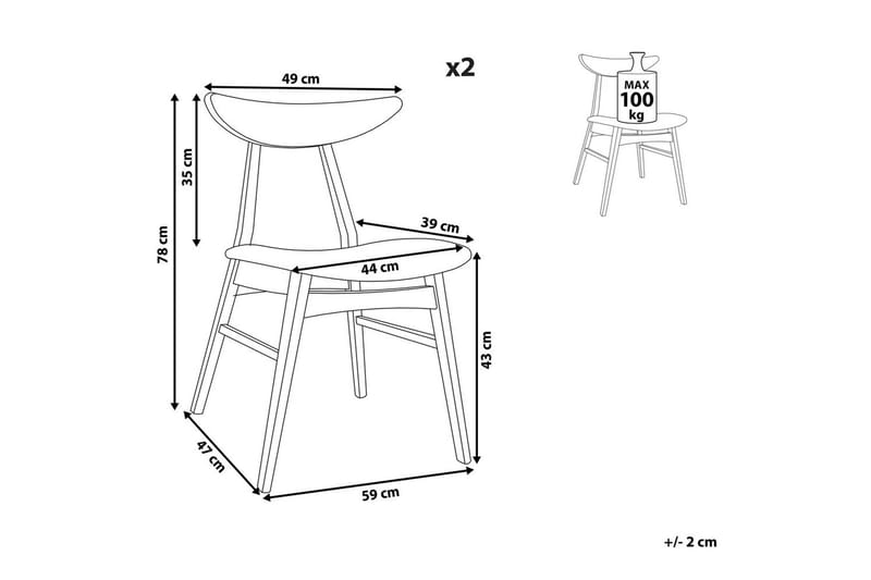 Matsalsstol Lynn set om 2 Ljus Trä-Beige - Ljus Trä-Beige - Möbler - Matplats - Matstol & köksstol