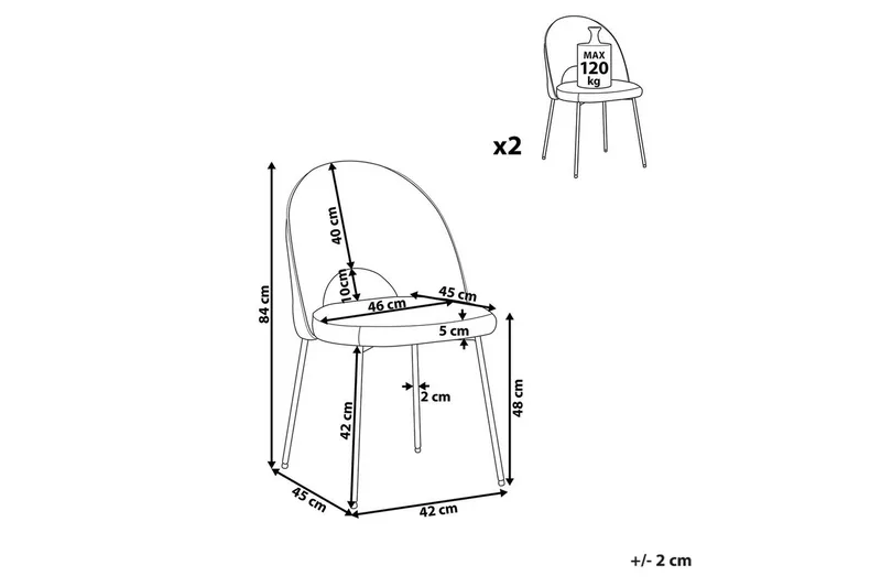 Matsalsstol Magalia set om 2 Grön-Svart-Guld - Grön-Svart-Guld - Möbler - Matplats - Matstol & köksstol