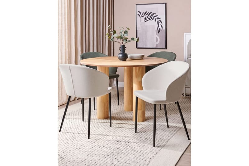 Matsalsstol Mason set om 2 Beige-Svart - Beige-Svart - Möbler - Matplats - Matstol & köksstol