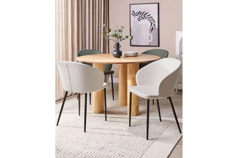 Matsalsstol Mason set om 2 Beige-Svart - Beige-Svart - Möbler - Matplats - Matstol & köksstol