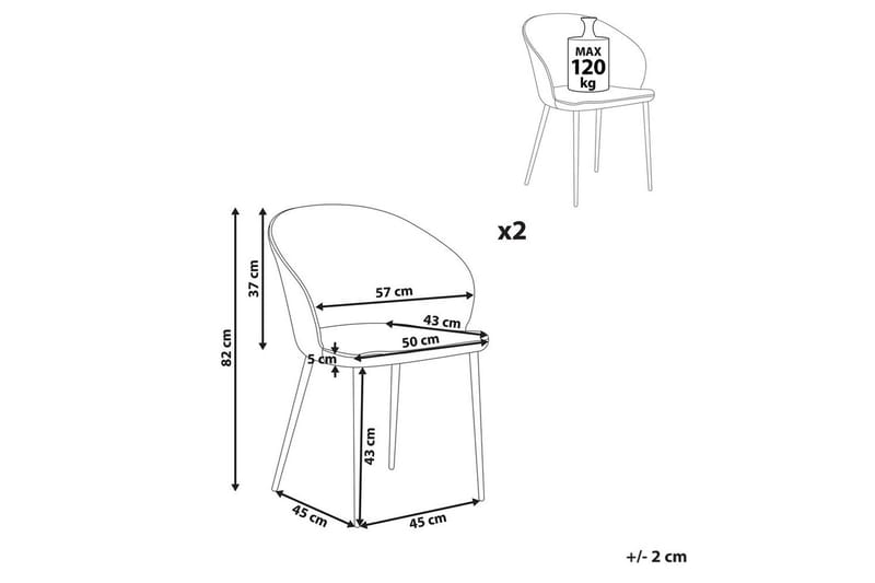 Matsalsstol Mason set om 2 Beige-Svart - Beige-Svart - Möbler - Matplats - Matstol & köksstol
