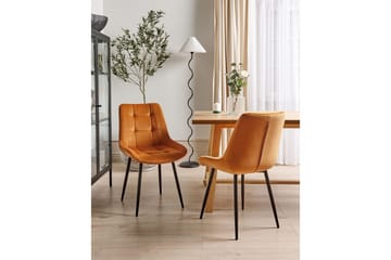 Matsalsstol Melrose set om 2 Orange-Svart - Orange-Svart - Möbler - Matplats - Matstol & köksstol