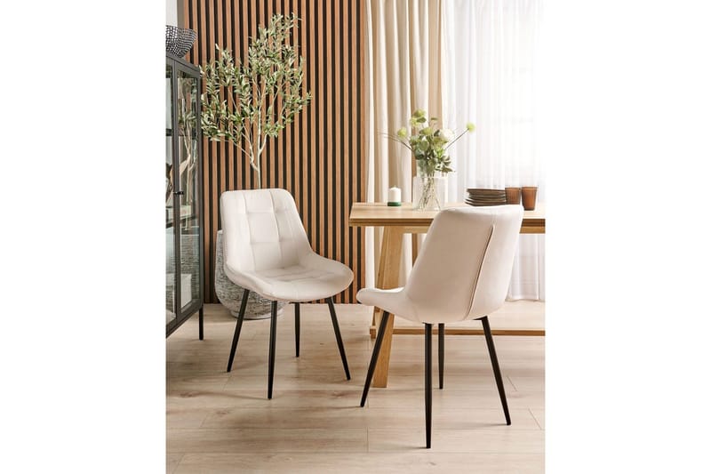 Matsalsstol Melrose set om 2 Vit-Svart - Vit-Svart - Möbler - Matplats - Matstol & köksstol