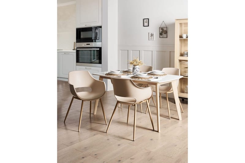Matsalsstol Millers set om 4 Beige-Ljust Trä - Beige-Ljust Trä - Möbler - Matplats - Matstol & k öksstol