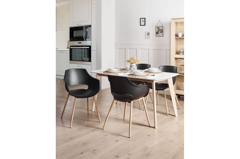 Matsalsstol Millers set om 4 Svart-Ljust Trä - Svart-Ljust Trä - Möbler - Matplats - Matstol & köksstol
