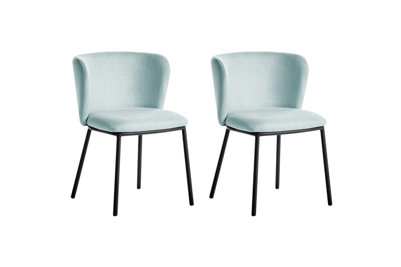 Matsalsstol Mina set om 2 Blå/Svart - Blå/Svart - Möbler - Matplats - Matstol & köksstol