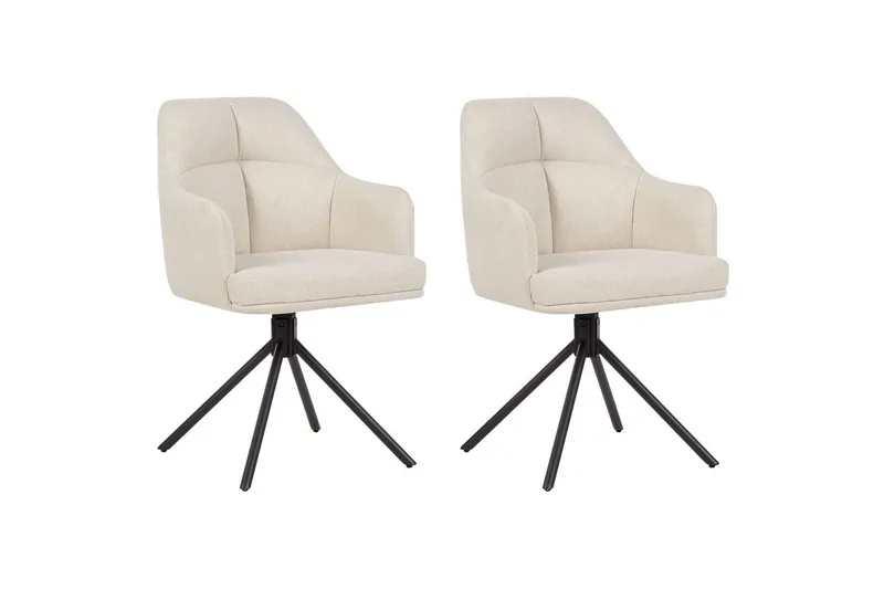 Matsalsstol Mira set om 2 Beige-Svart, Beige-Svart