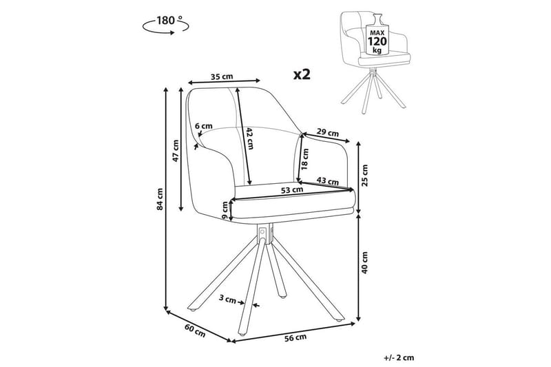 Matsalsstol Mira set om 2 Mintgrön-Svart - Mintgrön-Svart - Möbler - Matplats - Matstol & köksstol