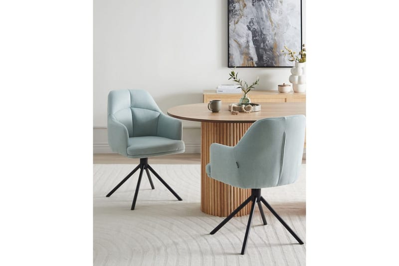 Matsalsstol Mira set om 2 Mintgrön-Svart - Mintgrön-Svart - Möbler - Matplats - Matstol & köksstol