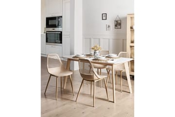 Matsalsstol Montello set om 4 Beige-Ljust Trä - Beige-Ljust Trä - Möbler - Matplats - Matstol & köksstol