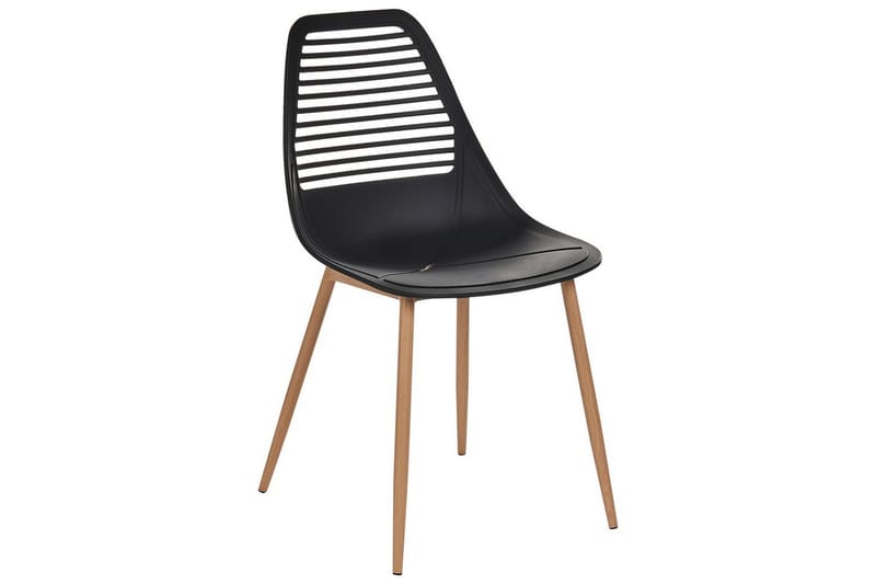 Matsalsstol Montello set om 4 Svart-Ljust Trä - Svart-Ljust Trä - Möbler - Matplats - Matstol & köksstol