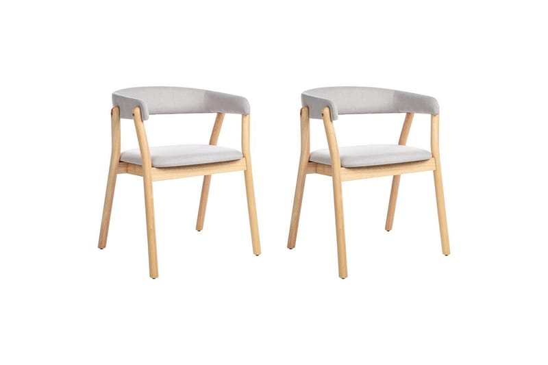 Matsalsstol Mylo set om 2 Grå-Ljust Trä, Grå-Ljust Trä