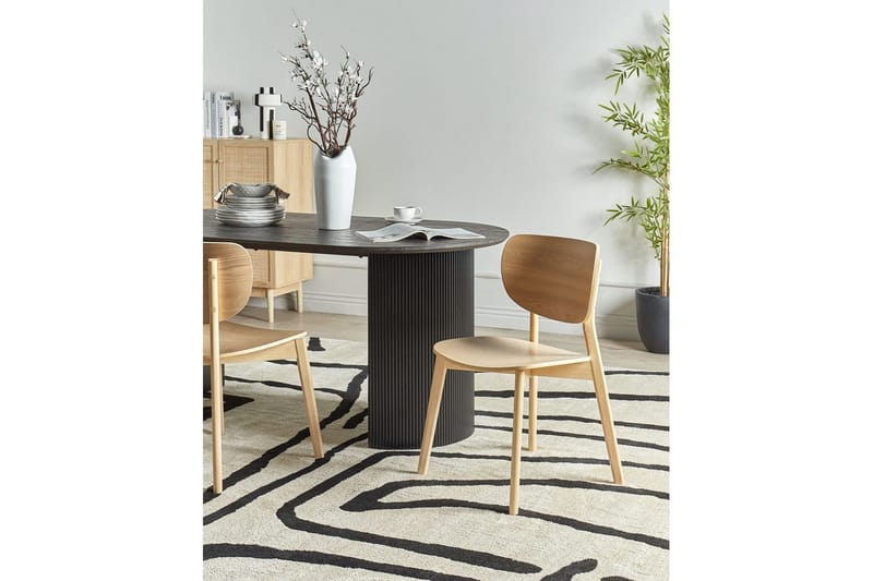 Matsalsstol Overly set om 2 Ljus Trä - Ljus Trä - Möbler - Matplats - Matstol & köksstol