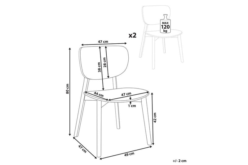 Matsalsstol Overly set om 2 Ljus Trä - Ljus Trä - Möbler - Matplats - Matstol & köksstol