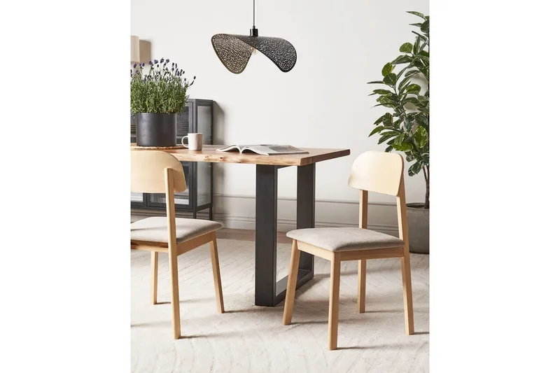 Matsalsstol Scandia set om 2 Ljus Trä-Beige - Ljus Trä-Beige - Möbler - Matplats - Matstol & köksstol