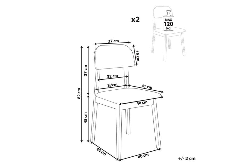 Matsalsstol Scandia set om 2 Ljus Trä-Grå - Ljus Trä-Grå - Möbler - Matplats - Matstol & köksstol