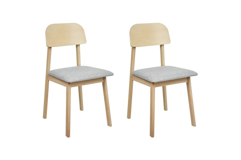 Matsalsstol Scandia set om 2 Ljus Trä-Grå, Ljus Trä-Grå