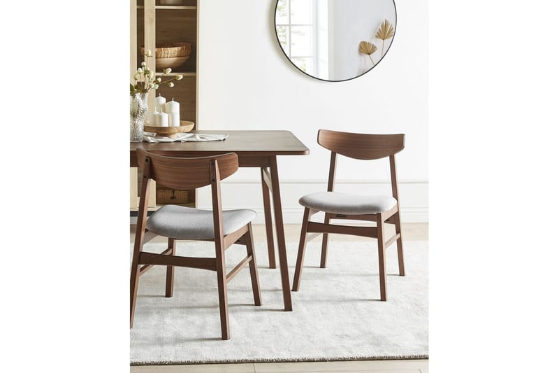 Matsalsstol Smiley set om 2 Mörkt Trä-Grått - Mörkt Trä-Grått - Möbler - Matplats - Matstol & köksstol