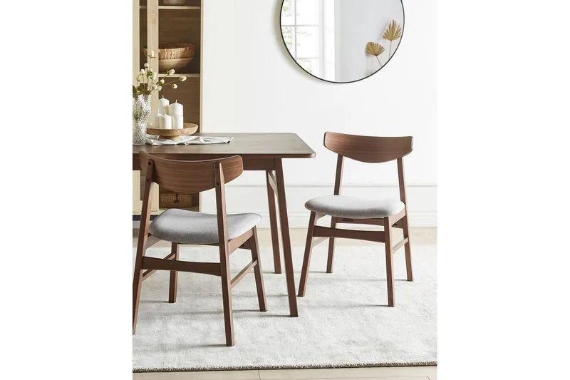 Matsalsstol Smiley set om 2 Mörkt Trä-Grått - Mörkt Trä-Grått - Möbler - Matplats - Matstol & köksstol