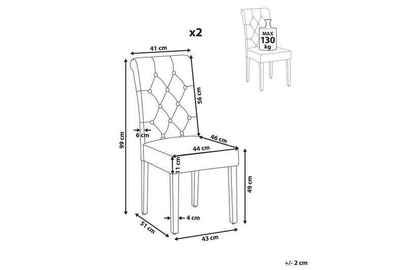 Matsalsstol Velva set om 2 Blå-Svart - Blå-Svart - Möbler - Matplats - Matstol & köksstol