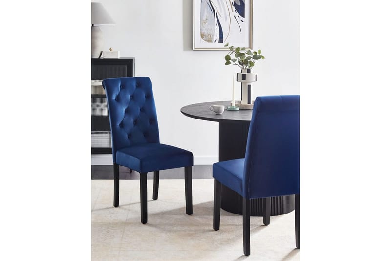 Matsalsstol Velva set om 2 Blå-Svart - Blå-Svart - Möbler - Matplats - Matstol & köksstol