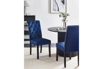 Matsalsstol Velva set om 2 Blå-Svart - Blå-Svart - Möbler - Matplats - Matstol & köksstol
