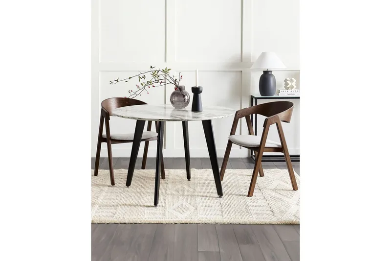 Matsalsstol Yuba set om 2 Grå-Mörkt Trä - Grå-Mörkt Trä - Möbler - Matplats - Matstol & köksstol