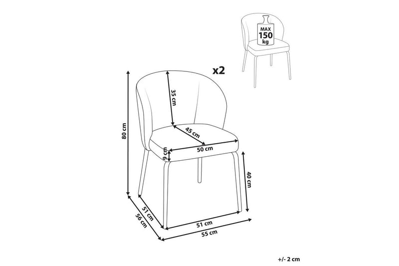 Matsalsstol Zana set om 2 - Möbler - Matplats - Matstol & köksstol