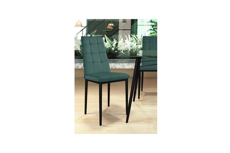 Matstol Becca, 2-pack Sammet/metall, Mörkgrön - Sammet/metall, Mörkgrön - Möbler - Matplats - Matstol & köksstol