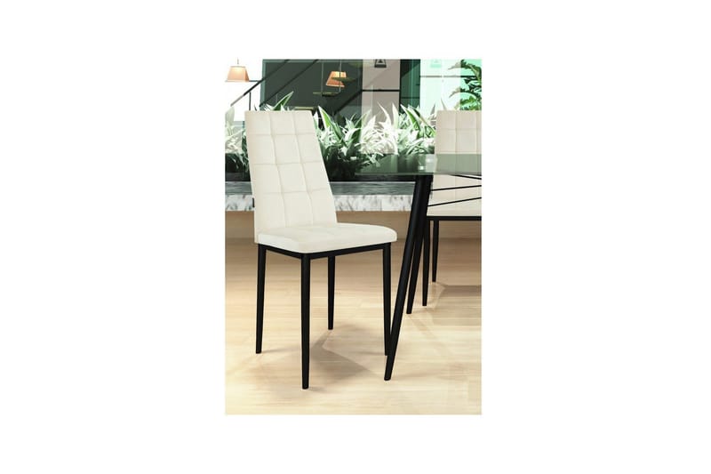 Matstol Becca, 2-pack Sammet/metall, Kräm - Sammet/metall, Kräm - Möbler - Matplats - Matstol & köksstol