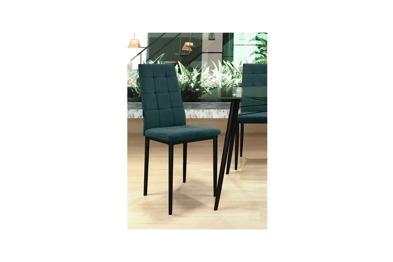 Matstol Becca, 2-pack Tyg/Metall, Mörkgrön - Tyg/Metall, Mörkgrön - Möbler - Matplats - Matstol & köksstol
