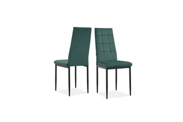 Matstol Becca, 2-pack Sammet/metall, Mörkgrön