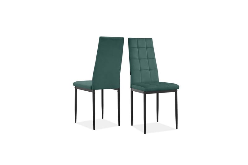 Matstol Becca, 2-pack Sammet/metall, Mörkgrön - Sammet/metall, Mörkgrön - Möbler - Matplats - Matstol & köksstol