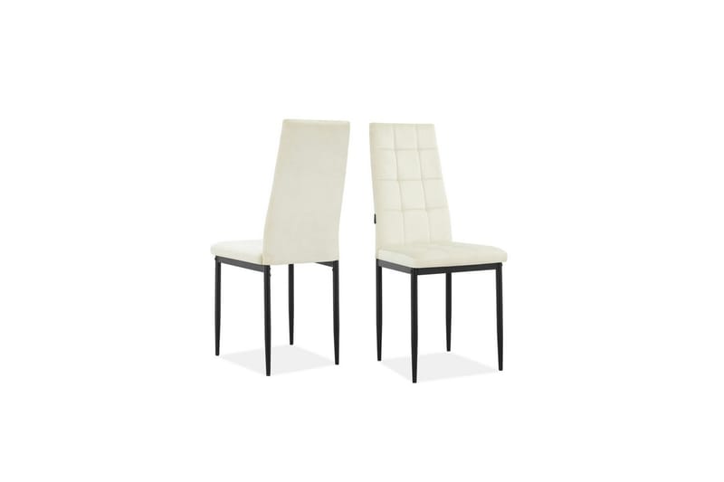 Matstol Becca, 2-pack Sammet/metall, Kräm - Sammet/metall, Kräm - Möbler - Matplats - Matstol & köksstol