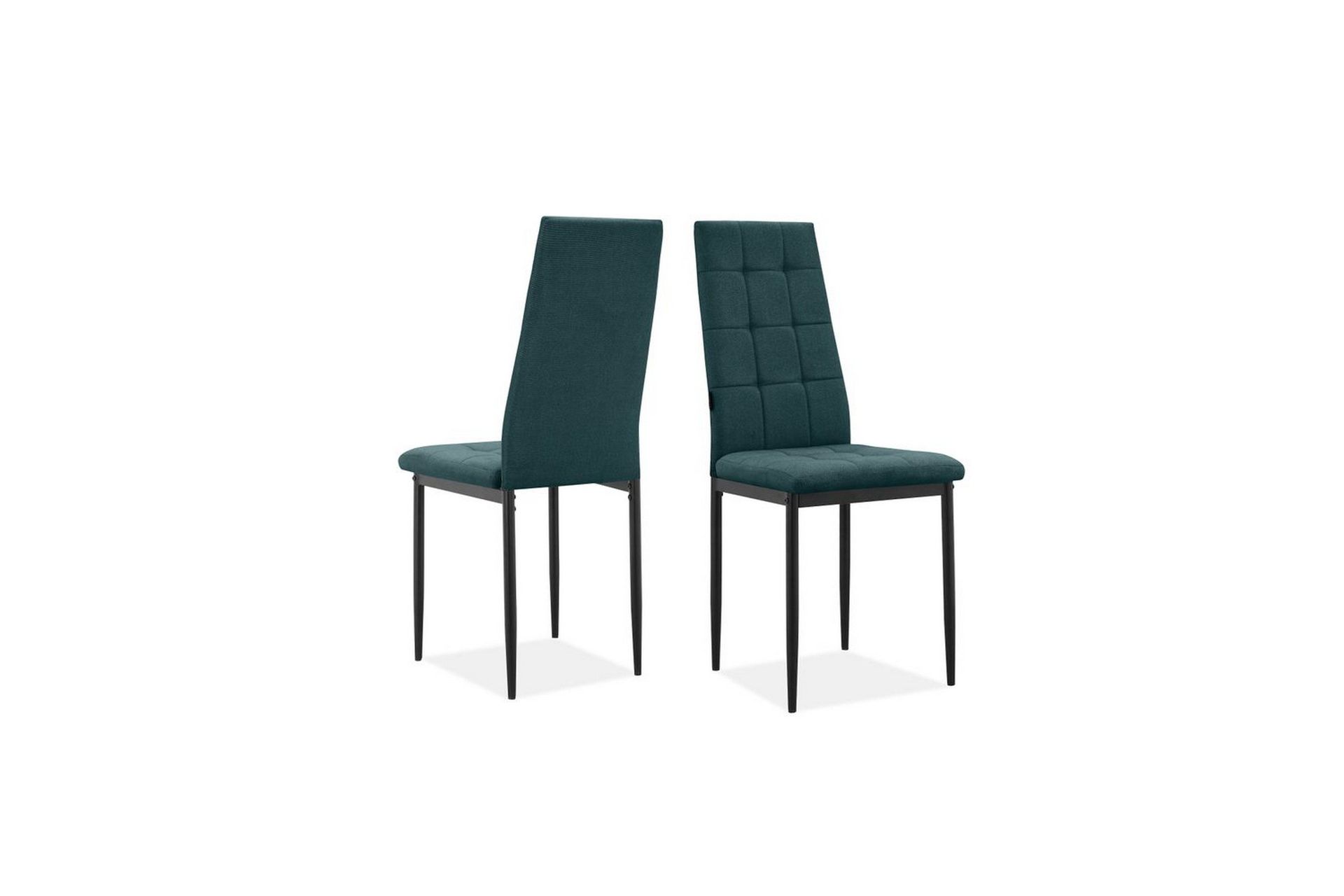 matstol becca, 2-pack tyg/metall, mörkgrön - tyg/metall, mörkgrön