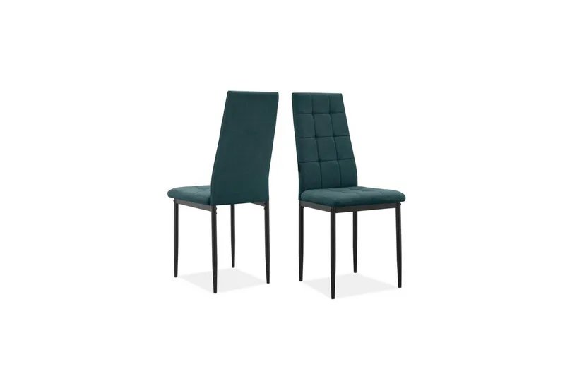 Matstol Becca, 2-pack Tyg/Metall, Mörkgrön, Tyg/Metall, Mörkgrön