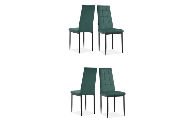 Matstol Becca set om 4 Sammet/metall, Mörkgrön - Sammet/metall, Mörkgrön - Möbler - Matplats - Matstol & köksstol