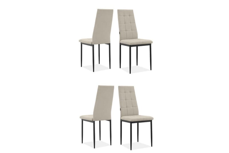 Matstol Becca set om 4 Tyg/Metall, Kräm, Tyg/Metall, Kräm