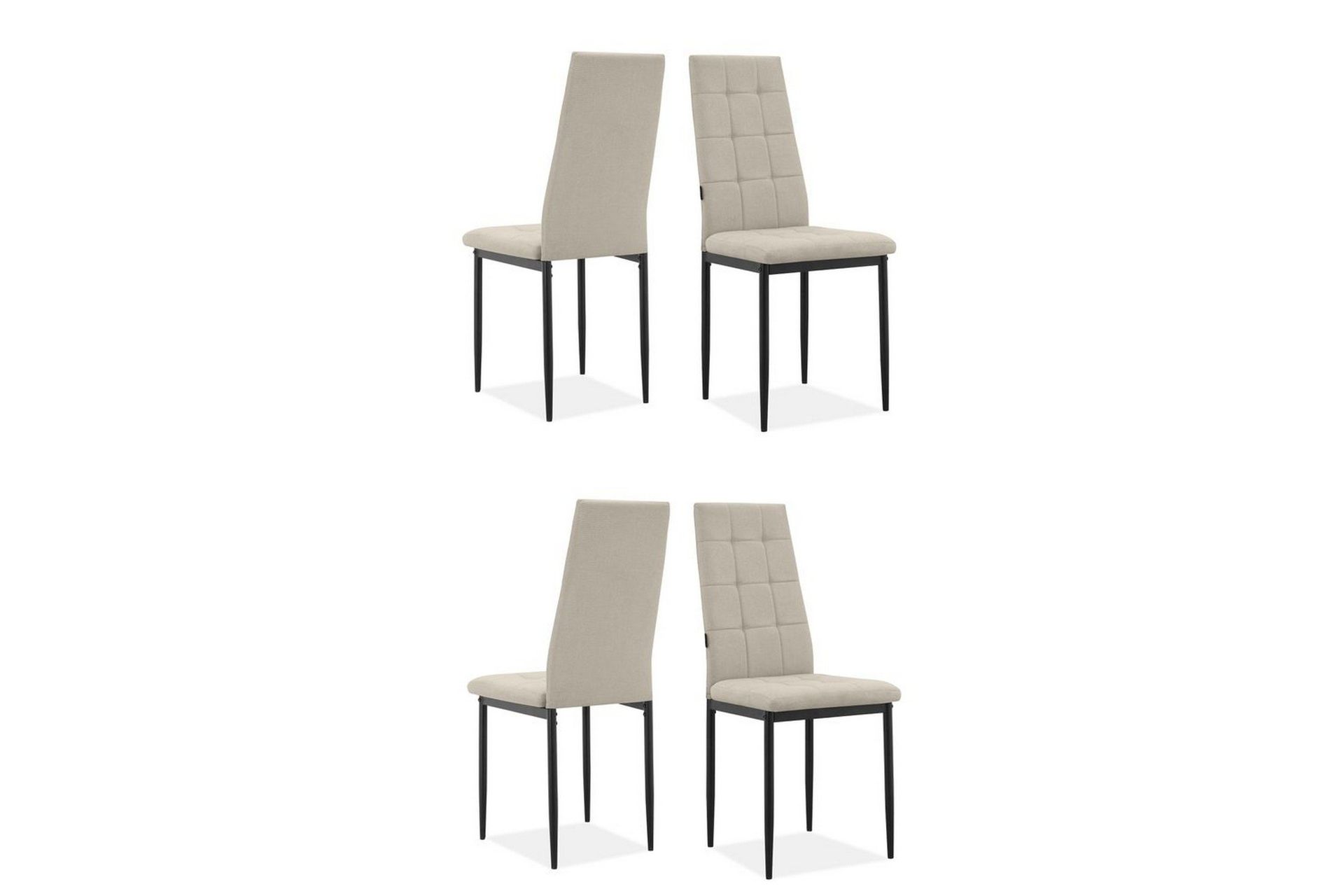 Matstol Becca set om 4 Tyg/Metall, Kr&auml;m - Tyg/Metall, Kr&auml;m