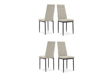 Matstol Becca set om 4 Tyg/Metall, Kräm