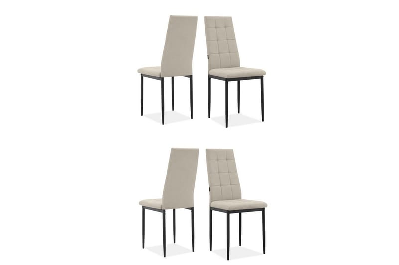 Matstol Becca set om 4 Tyg/Metall, Kräm - Tyg/Metall, Kräm - Möbler - Matplats - Matstol & köksstol