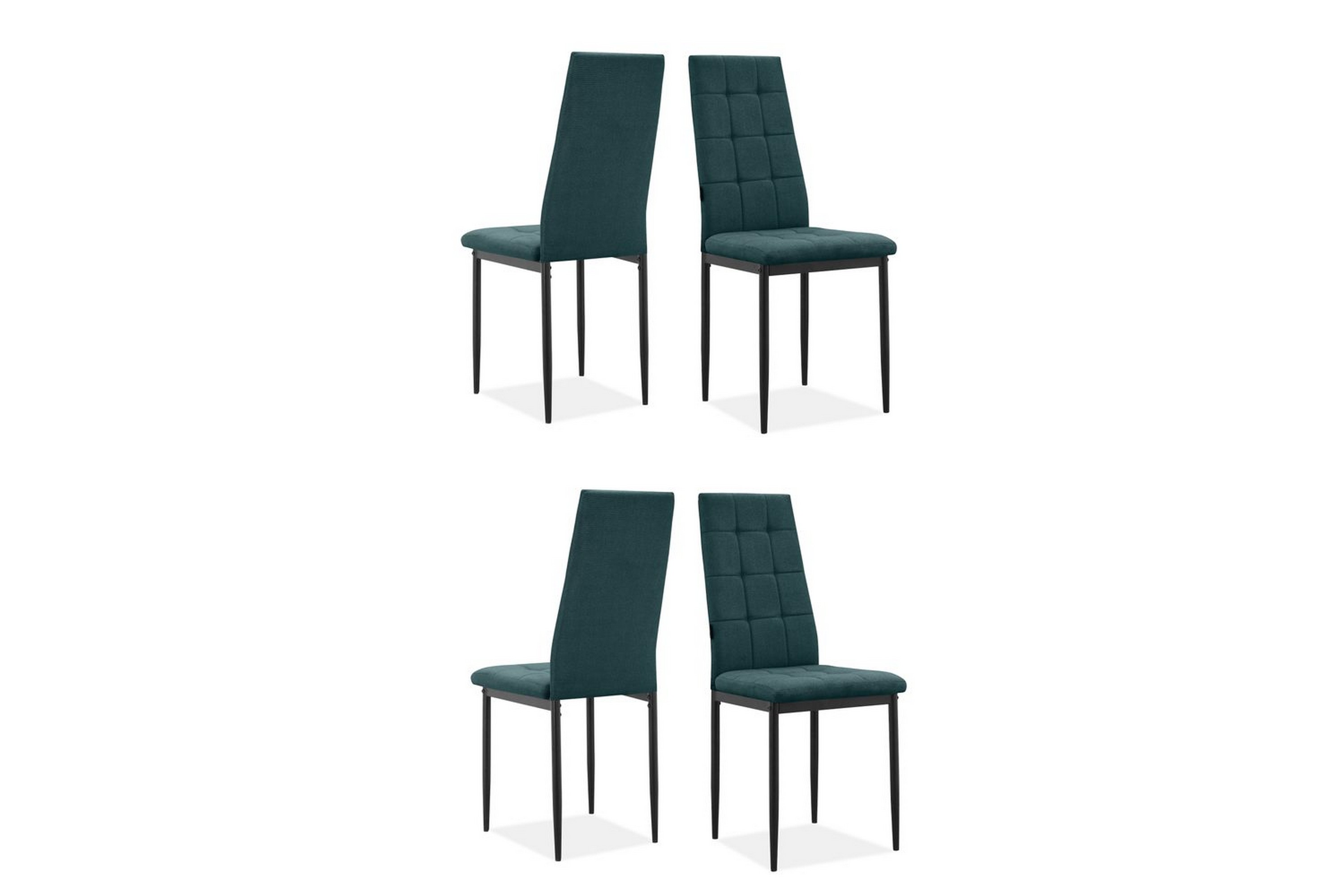 matstol becca set om 4 tyg/metall, mörkgrön - tyg/metall, mörkgrön