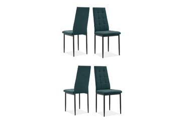 Matstol Becca set om 4 Tyg/Metall, Mörkgrön