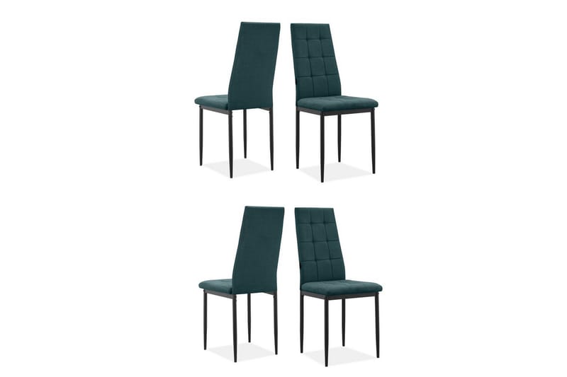 Matstol Becca set om 4 Tyg/Metall, Mörkgrön - Tyg/Metall, Mörkgrön - Möbler - Matplats - Matstol & köksstol