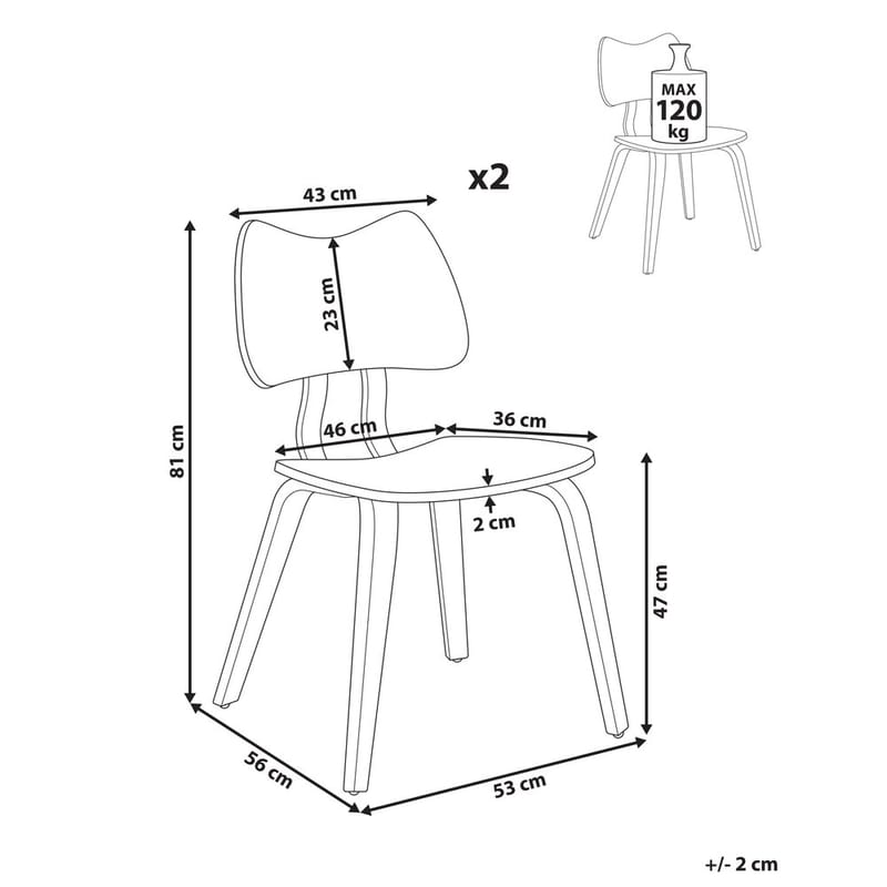 Matstol Diana 2-pack - Ljusbrun - Möbler - Matplats - Matgrupp & matbord med stolar