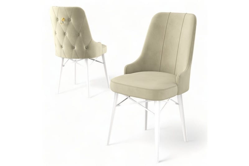 Matstol Jandela Gräddfärgad / Vit - Gräddfärgad / Vit - Möbler - Matplats - Matstol & köksstol