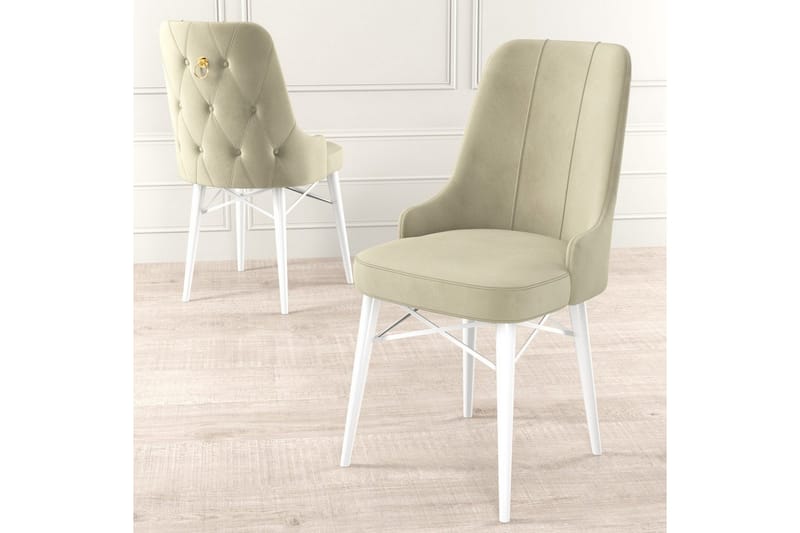 Matstol Jandela Gräddfärgad / Vit - Gräddfärgad / Vit - Möbler - Matplats - Matstol & köksstol