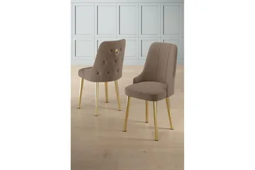 Matstol Jebi Cappuccino / guld - Cappuccino / guld - Möbler - Matplats - Matstol & köksstol